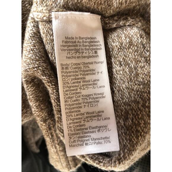 J. Crew Marled Sweater Half Zip Supersoft Lambswool Blend Mole Brown NWT Medium - Picture 4 of 8